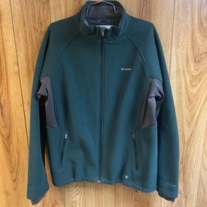 Columbia Mens Green Full-Zip Omni-Hear Sweater L